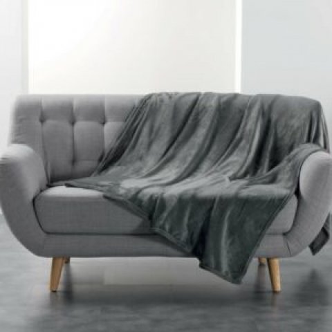 SPITOKOSMOS ΡΙΧΤΑΡΙ-ΚΟΥΒΕΡΤΑ FLANNOU GREY 180X220