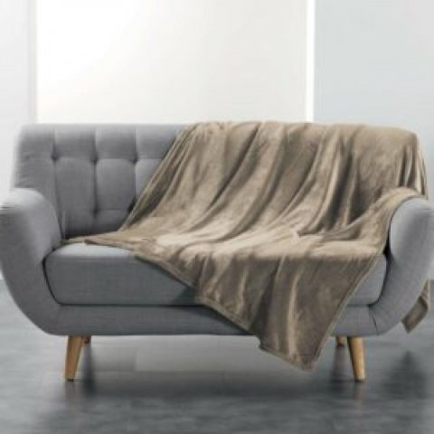 SPITOKOSMOS ΡΙΧΤΑΡΙ-ΚΟΥΒΕΡΤΑ FLANNOU TAUPE 180X220